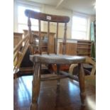 19thC elm seated child's chair