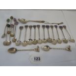 Indian silver souvenir teaspoons etc