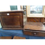 Victorian mahogany sliding door wall cabinet and single cash? drawer (2)