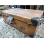 Vintage leather bound composite cabin trunk