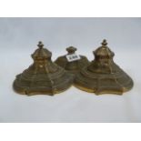 Cast brass inkstand