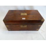 19thC mahogany brass bound writing box