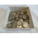 British silver coins - half crowns, shillings,