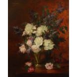 Mackiewicz, B.polnischer Maler des 19./20. Jh.. "Stillleben mit prachtvollem Blumenbouquet",