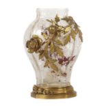 Léveillé, Ernest Baptiste1841 - 1913. Große Vase, um 1885/1890, dickwandiges farbloses Überfangglas,