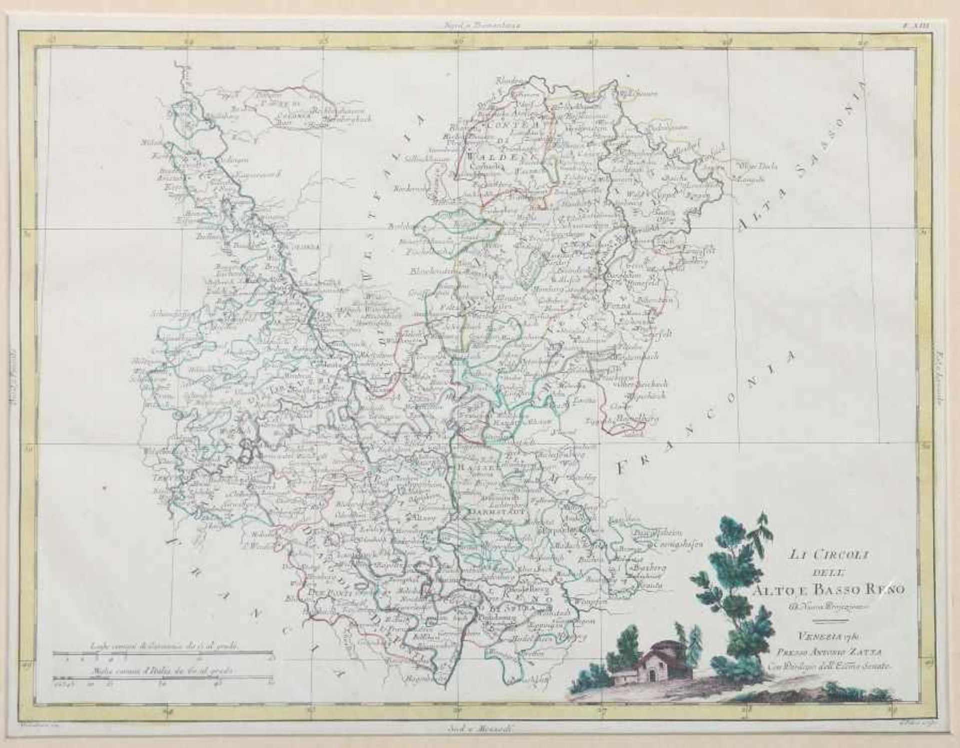 Kupferstecher des 18. Jh.3 Landkarten; "Charte von Würtemberg in geschichter Hinsicht entworfen - Image 4 of 4