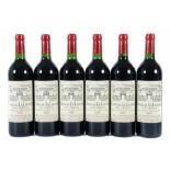 6 Flaschen Château La LaguneHaut-Médoc, Grand Cru Classé, 1995er JG, 13% vol., 0,75 l, Füllstände: