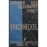 Heckel, ErichDöbeln 1883 - 1970 Hemmenhofen, Prof.. Titelholzschnitt in Blau und Schwarz, Grafik