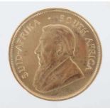 Krügerrand GoldmünzeSüdafrika, 1984, Gold 916, ca. 16,97 g, Motivseite mit Portait Paul Krugers