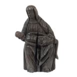 Bildschnitzer des 19./20. Jh."Pietà", Holz geschnitzt, vollplastische Figur der Maria, den vom Kreuz