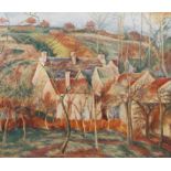 Ruffin, André1898 - 1981, französischer Maler. "Dorflandschaft", impressionistische Darstellung