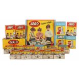 Konvolut LEGOca. 1956 - 1965, 19x OVP mit Spielsteinen, 1x Set Nr. 700/5, System im Spiel,