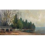 Hodr, KarelPrag 1910 - 2002 Konstanz, tschechischer Maler, Prof.. "Herbststimmung auf der Mainau",