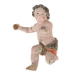 Bildschnitzer des 18./19. Jh.Italien, "Putto", Holz geschnitzt, polychrom gefasst, Glasaugen,