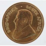 Krügerrand GoldmünzeSüdafrika, 1982, Gold 916, ca. 33,95 g, Motivseite mit Portait Paul Krugers