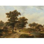 Morel, Jan Evert II1835 - 1905, holländischer Maler. "Sommerlandschaft mit Kate am Feldweg",