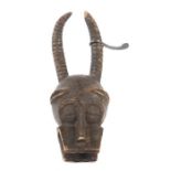 Kleine TierkopfplastikMali/Burkina Faso, Stamm der Bamana = Bambara, Holz mit krustiger Patina,