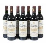 7 Flaschen Château Prieuré-LichineMargaux, Grand Cru Classé, 1983er JG, 0,75 l, Füllstände: normal-