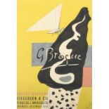 Ausstellungsplakat zu "Braque Graveur"Plakat vom Bergguen & Cie, 1953, Insekt auf einem amorphen