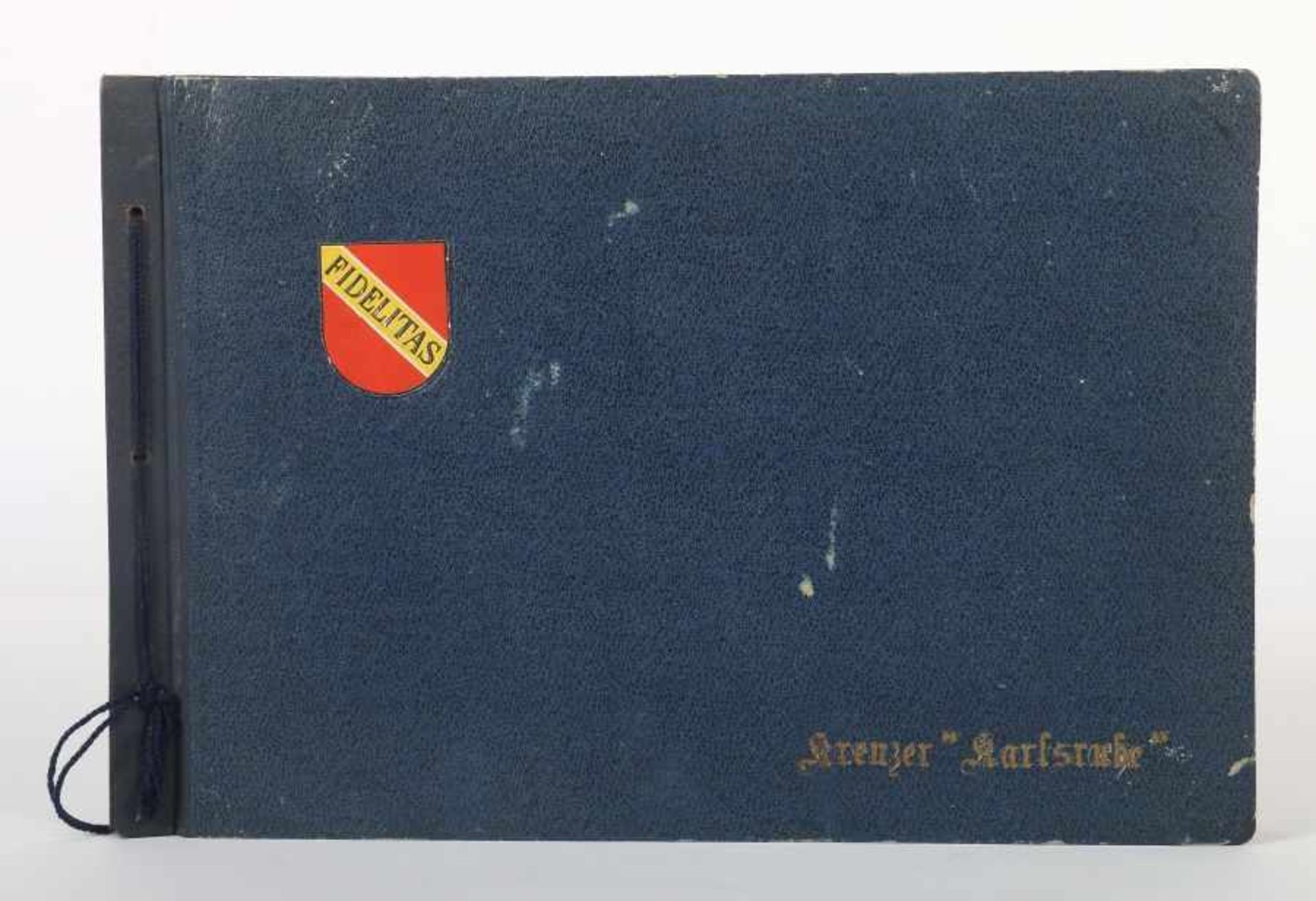 Fotoalbum Kreuzer "Karlsruhe"ca. 1934, org. Album mit Schiffsbezeichung in goldener Prägeschrift, - Bild 2 aus 13