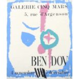 Ben Dov, HannaJerusalem 1919 - 2009 Paris, israelische Malerin. Ausstellungsplakat der Galerie