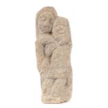 Bildhauer des 20. Jh.wohl Frankreich, "Pieta", Stubensandstein, stilisierte, vollplastische