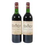 2 Flaschen Château DuplessyPremières Côtes de Bordeaux, 1989er JG, 12,5% vol., 0,75 l, Füllstände:
