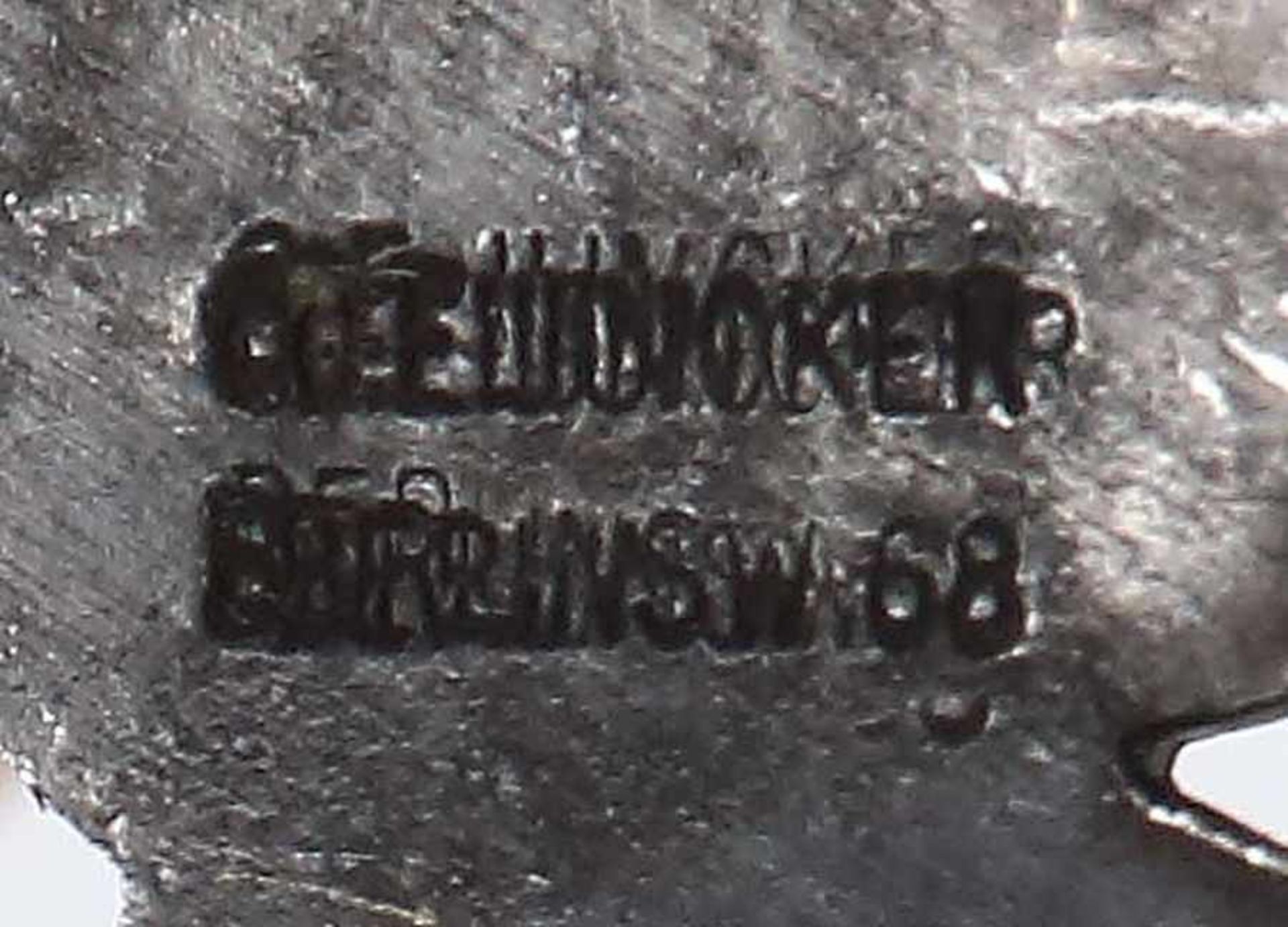 Luftwaffe-Beobachter-Abzeichengemarkt: C.E. Juncker, Berlin SW, Buntmetall versilbert, Lorbeer- - Bild 3 aus 3