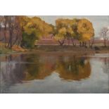 Sokolow, Nikolaï Alexandrov1903 - 1990, russischer Maler. "Lefortovo Park in Moskau", herbstliche