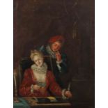 Maler des 18. Jh."Der Liebesbrief", Genreszene mit einer jungen Frau, an einem Schreibtisch sitzend,