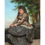 Michel, S.Maler des 19./20. Jh.. "Dame in nachdenklicher Pose", Bildnis einer Frau in