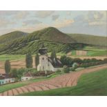 Neustädtl, OttoWien 1878 - 1962, österreichischer Landschaftsmaler. "Österreichische Kirche",