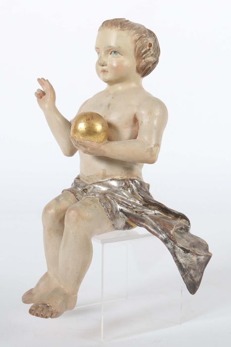 Bildschnitzer des 18./19. Jh.wohl Italien, "Segnendes Jesuskind", Holz geschnitzt, polychrom - Image 2 of 3