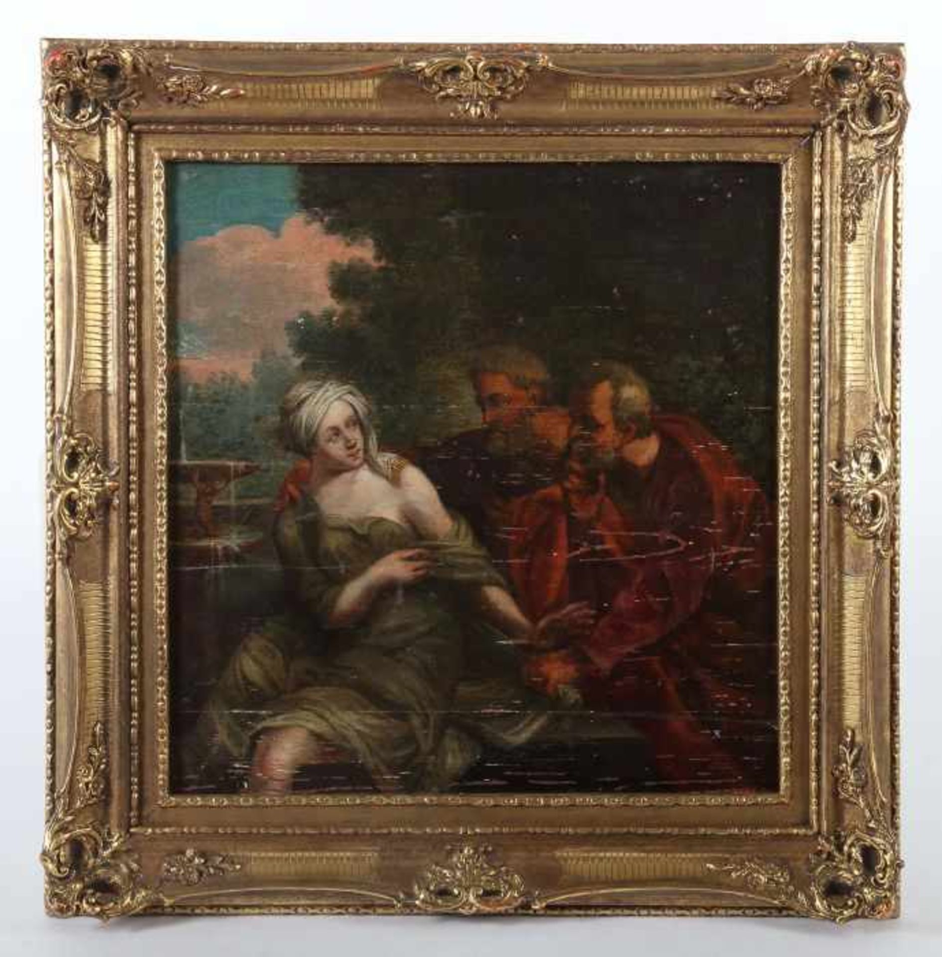 Maler des 18. Jh."Susanna und die Ältesten", die beiden Ältesten Susanne beim Bade auflauernd, - Image 2 of 4
