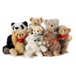 8 Bären u.a.Steiff, vorw. 1980 - 2000 Jahre, 1x Teddybär "Lotte" 673351, je KF; 1 x dicker Teddy"