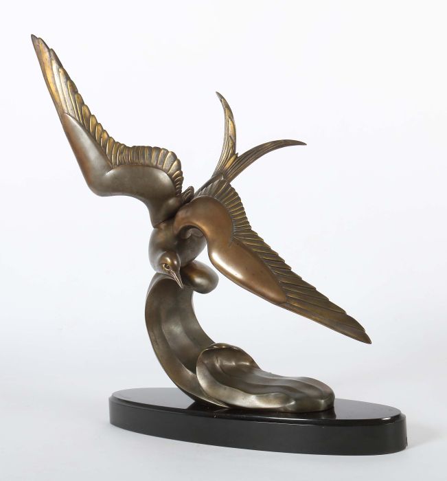 Rochard, Irénée1906 - 1984, französische Bildhauerin. "Möwe", Metallguss, patiniert, - Image 2 of 5