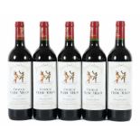 5 Flaschen Château Clerc MilonPauillac, Grand Cru Classé, 2001er JG, 12,5% vol., 0,75 l, Füllstände: