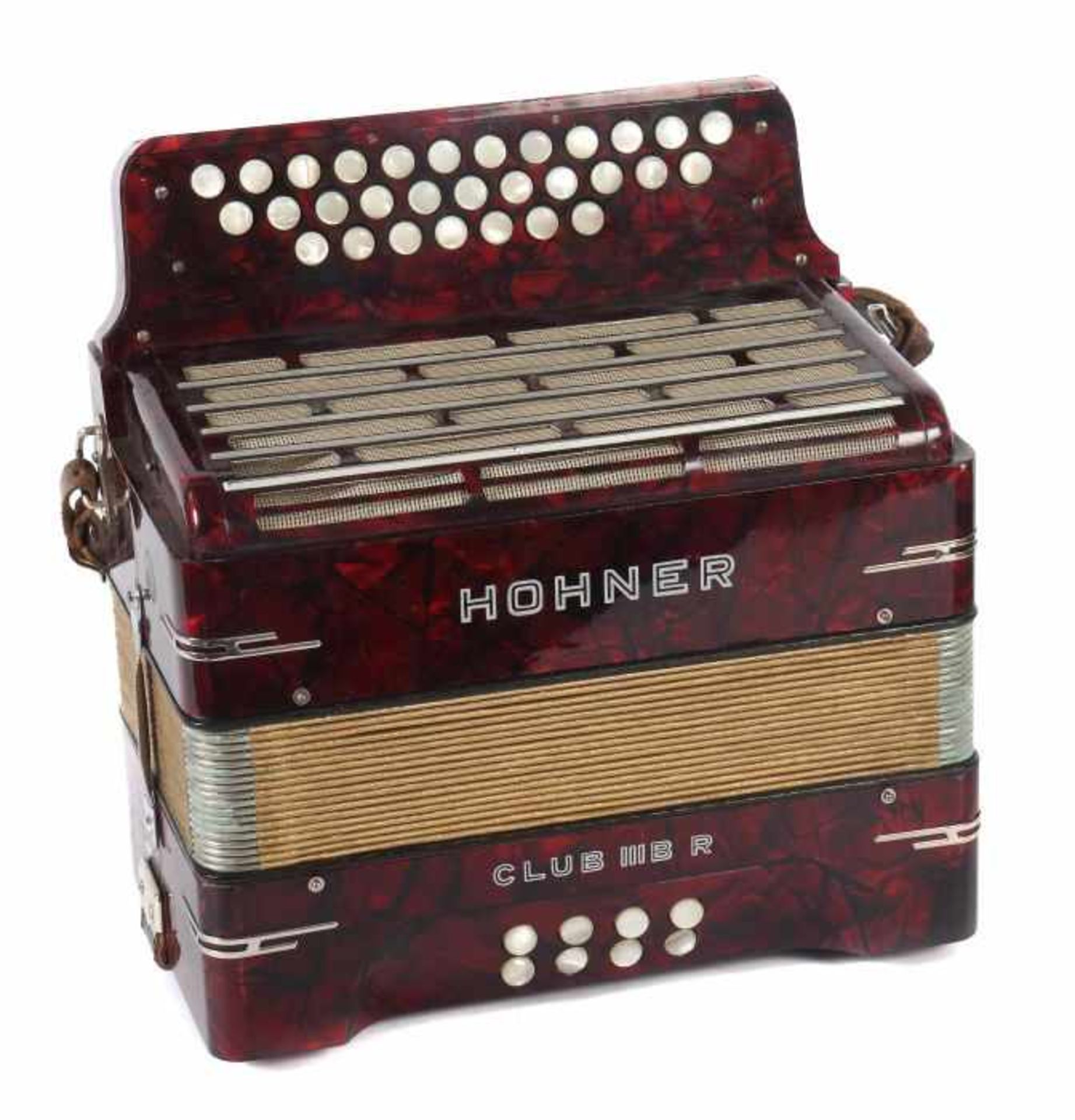 AkkordeonHohner, Trossingen, diatonische Handharmonika, bez. "Club III B R", "Original Hohner" und"