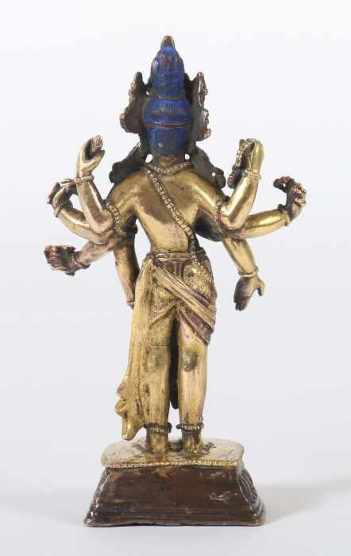 Avalokiteshvara AmoghapashaTibet/Nepal, wohl spätes 19. Jh., Bronze/feuervergoldet, vollplastische - Bild 4 aus 5