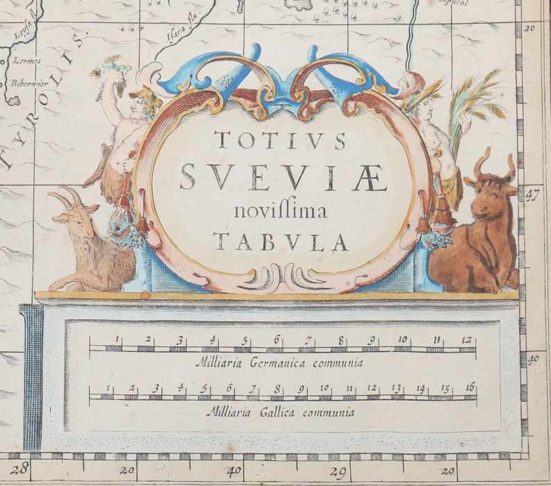 Jansson, Jan1588 - 1664, Verleger in Amsterdam. "Totius Sueviae novissima Tabula", Landkarten - Bild 3 aus 3