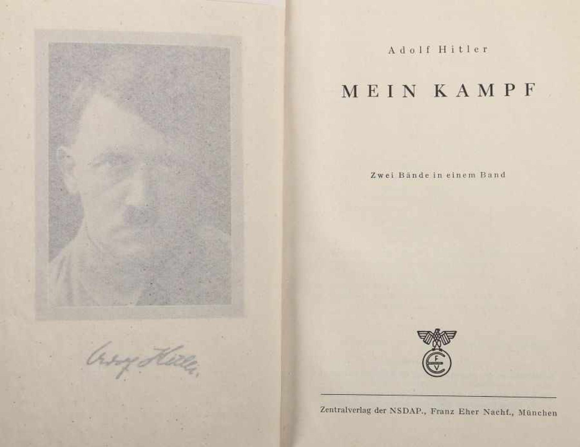 Hitler, AdolfMein Kampf - Zwei Bände in einem Band, München, Zentralverlag der NSDAP Eher, 1942, - Bild 2 aus 2