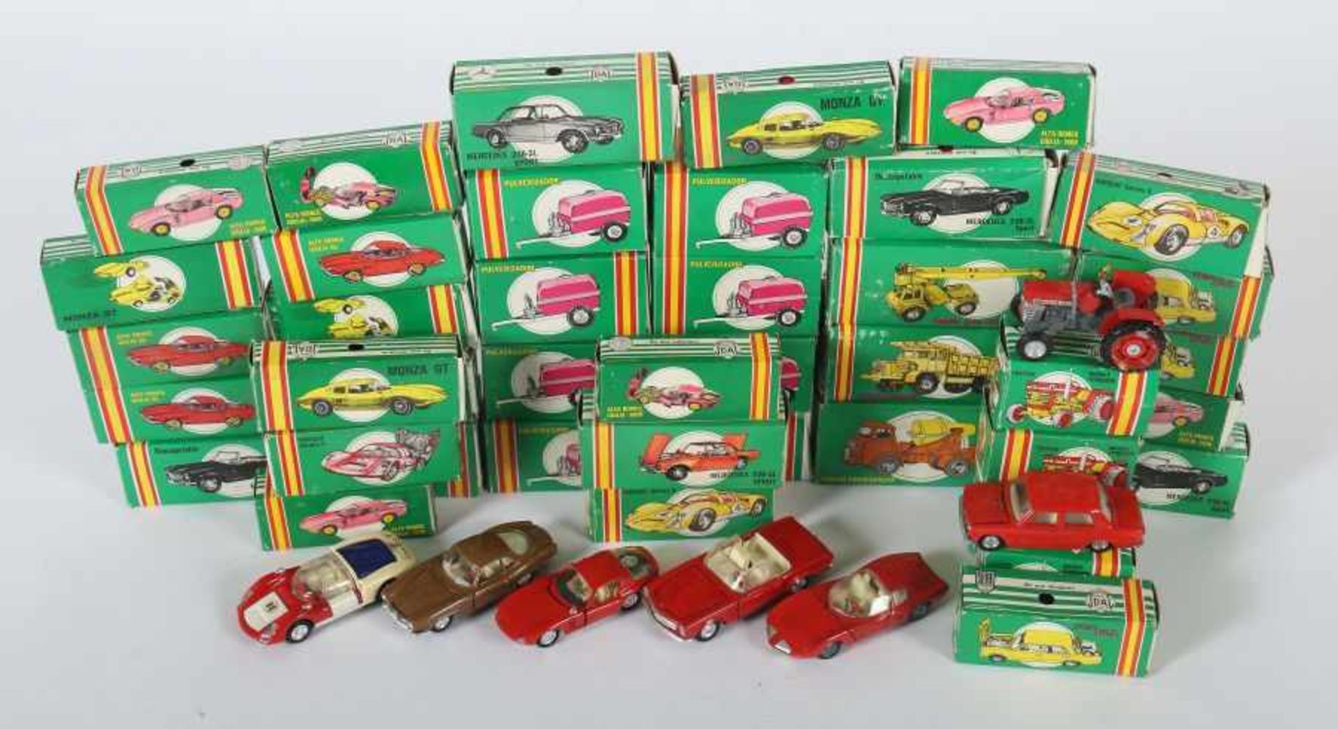 43 Teile Joal Fa. Joal, Spanien, ca. 1970er Jahre, M: 1:43, 24x PKW: Ford GT, Mercedes 300 SL, - Bild 2 aus 2