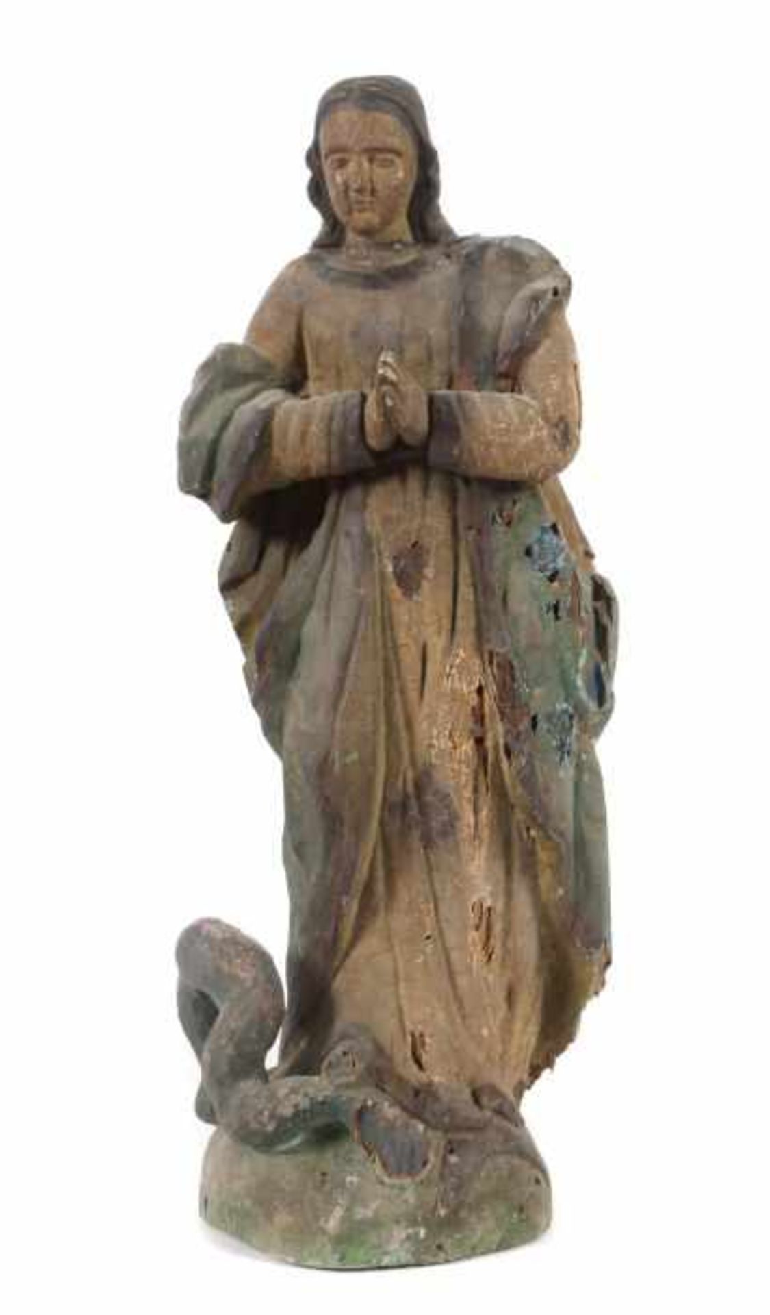 Bildhauer des 18./19. Jh.wohl indoportugiesisch, ''Maria Immaculata'', Holz geschnitzt, polychrom