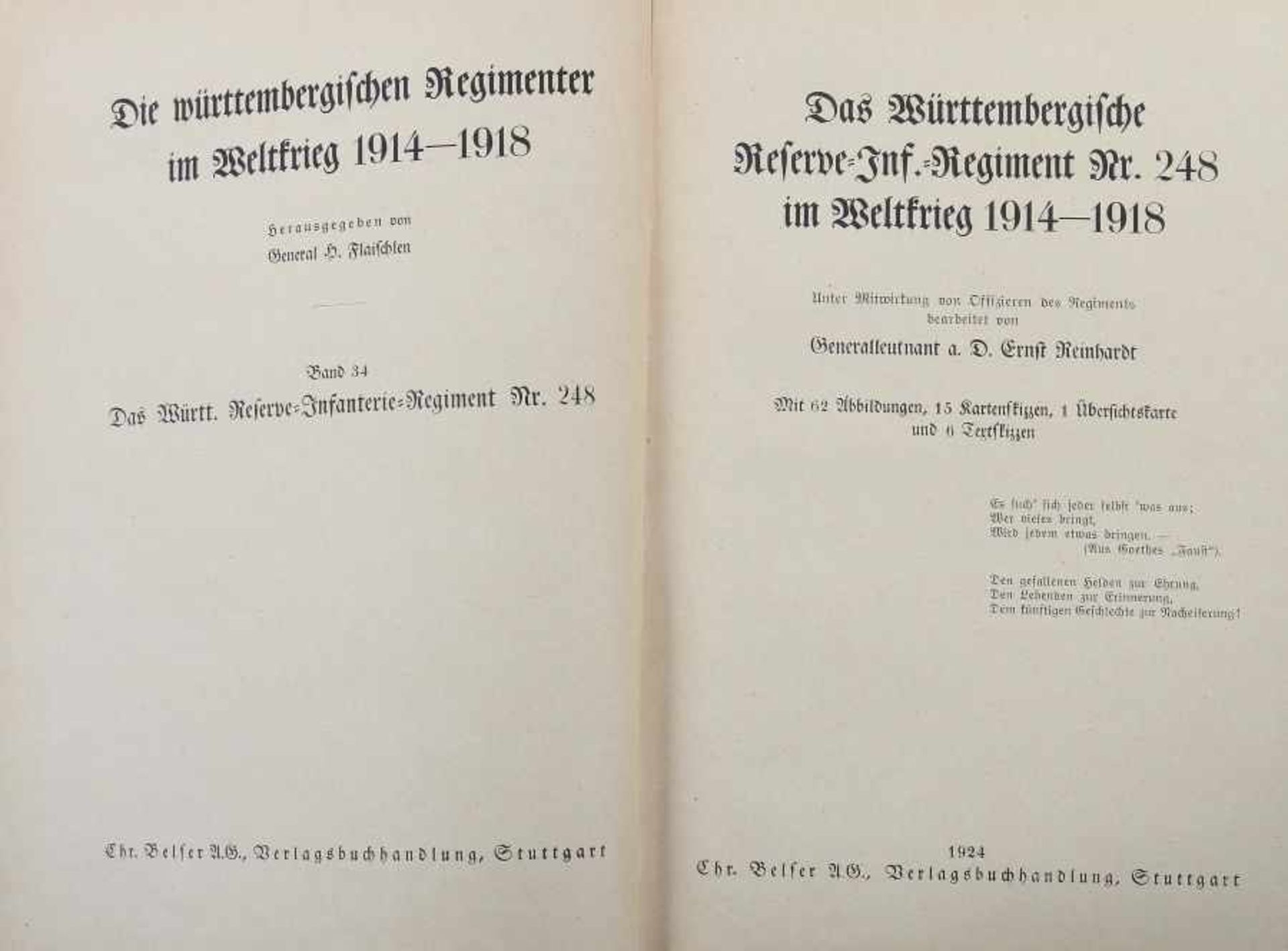 2 Regiments-Berichte1x "Das württembergische Reserve-Infant.-Regiment Nr. 248" im Weltkrieg 1914-18, - Bild 2 aus 3