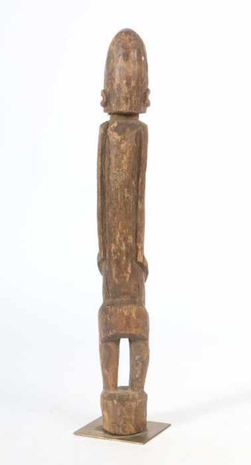 Weibliche StandfigurMali, Stamm der Dogon, ohne Füße auf Sockel stehende geschnitzte Holzfigur, Arme - Bild 2 aus 2
