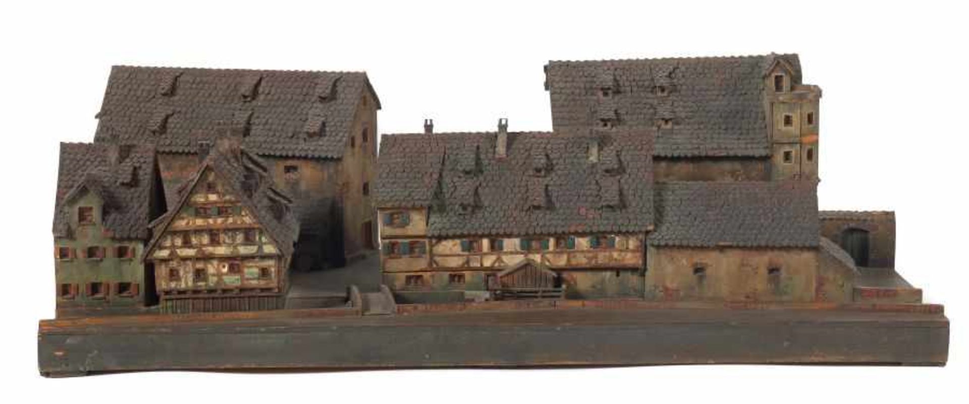 Architekturmodell3. Drittel 19. Jh., Holz/Karton, detailreiche Darstellung des Schiefen Hauses in