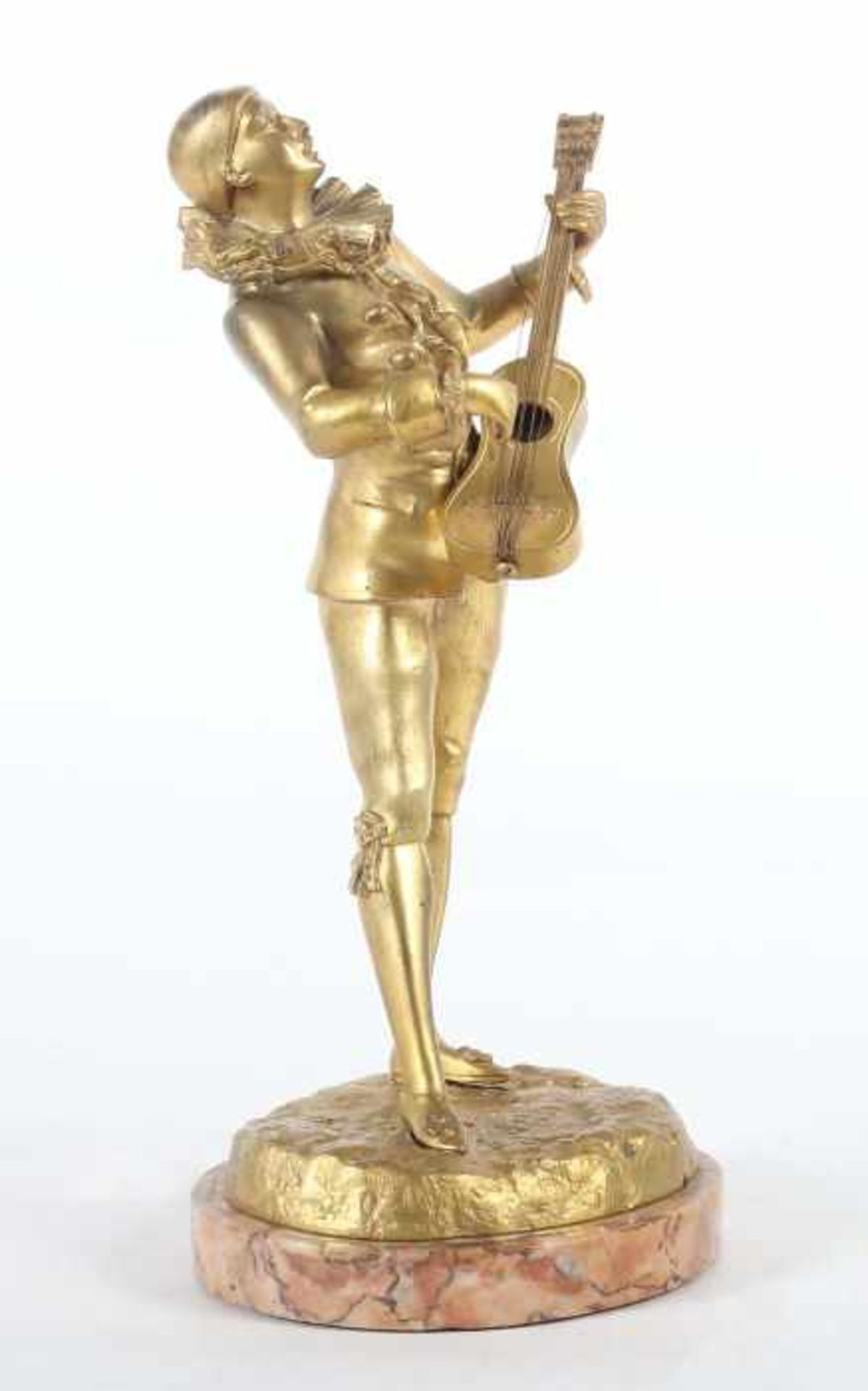 Raphäel"Bajazzo mit Gitarre", Metallguss, bronziert, feuervergoldet, - Bild 3 aus 5