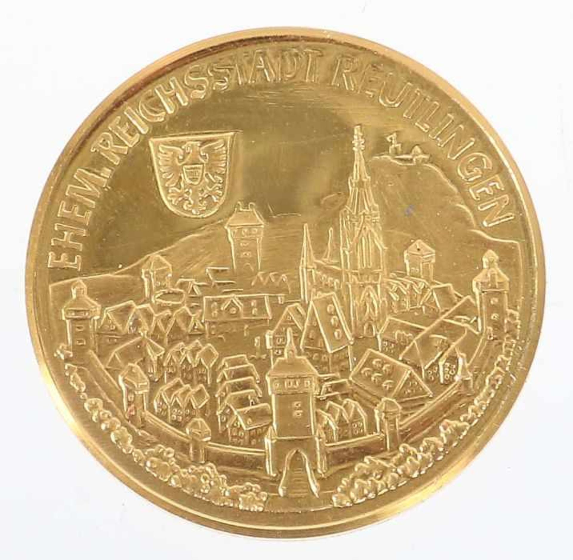 Goldmedaille Friedrich ListDeutschland, Gold 986, ca. 3,47 g, averse mit Portrait Friedrich List', - Bild 2 aus 2