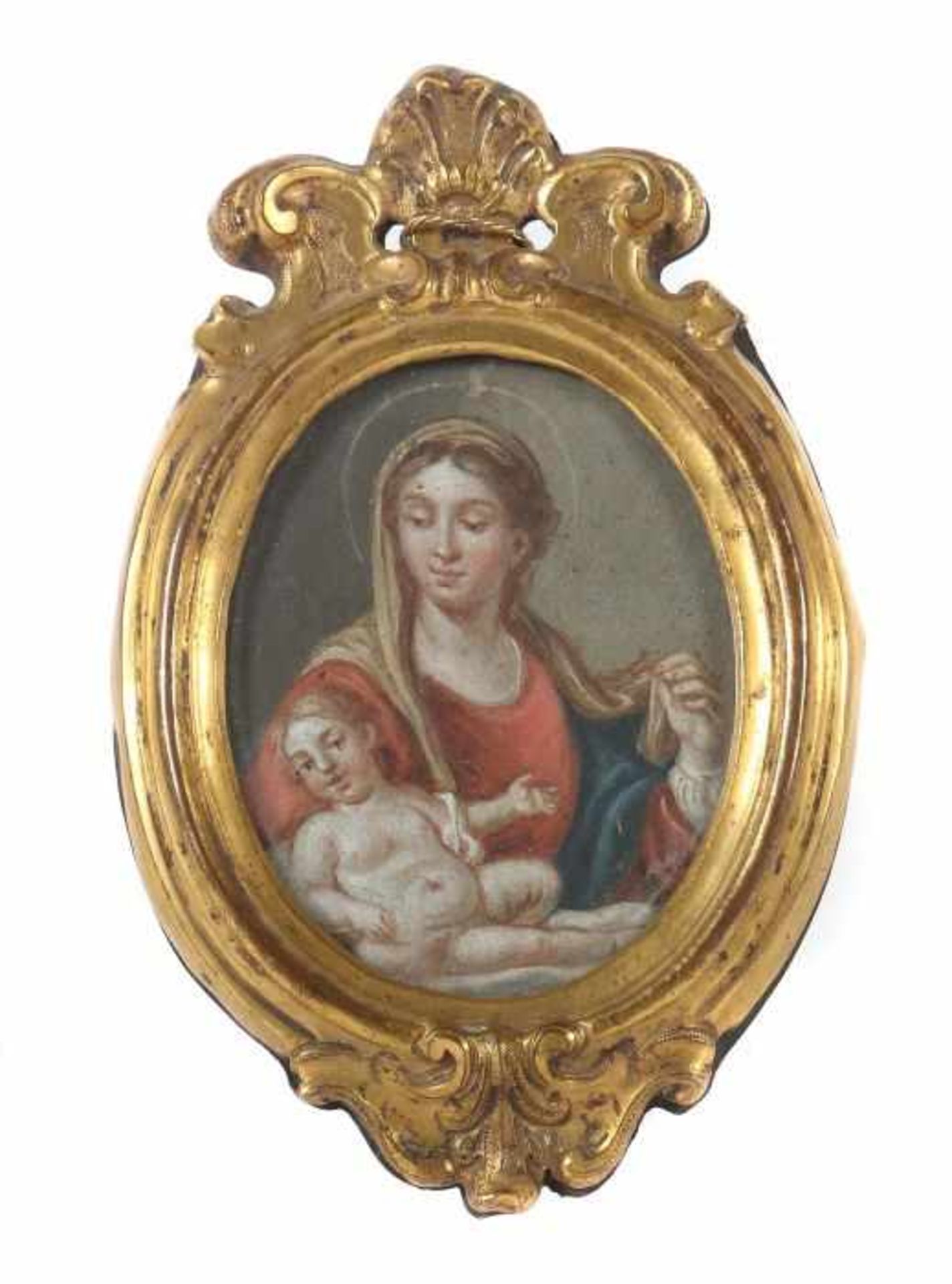 Flämische Miniaturmaler des 17./18. Jh."Madonna mit dem Jesusknaben", Darstellung der