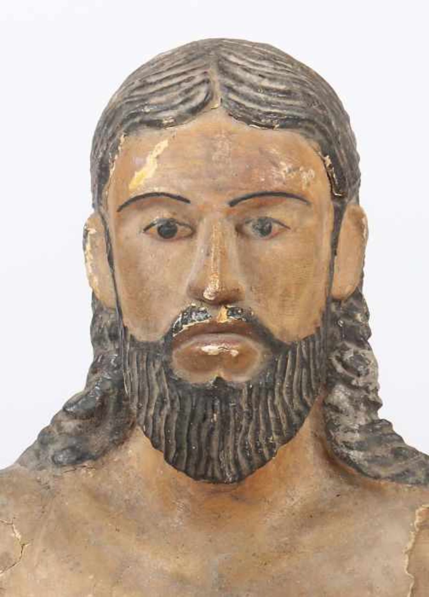 Bildschnitzer des 18./19. Jh.wohl indoportugiesisch, "Der Auferstandene Jesus", Holz geschnitzt, - Bild 2 aus 3